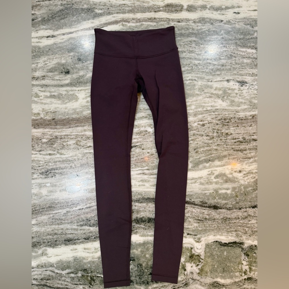 Lululemon Leggings Low Rise Leggings Dark Purple Full Length - Picture 2 of 6